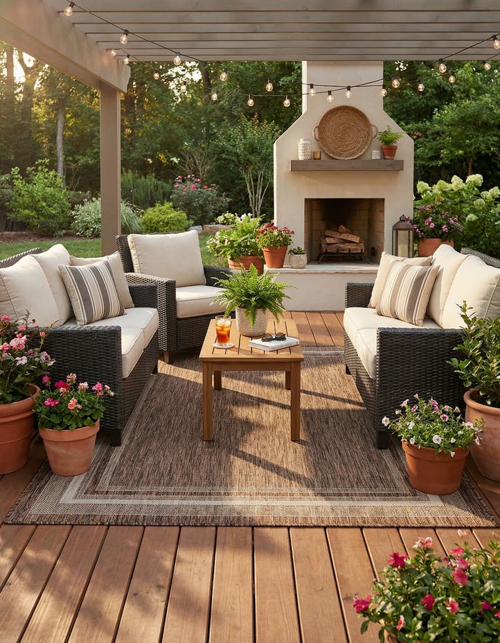 5' 3 x 8' Easy-Clean Border Indoor / Outdoor...