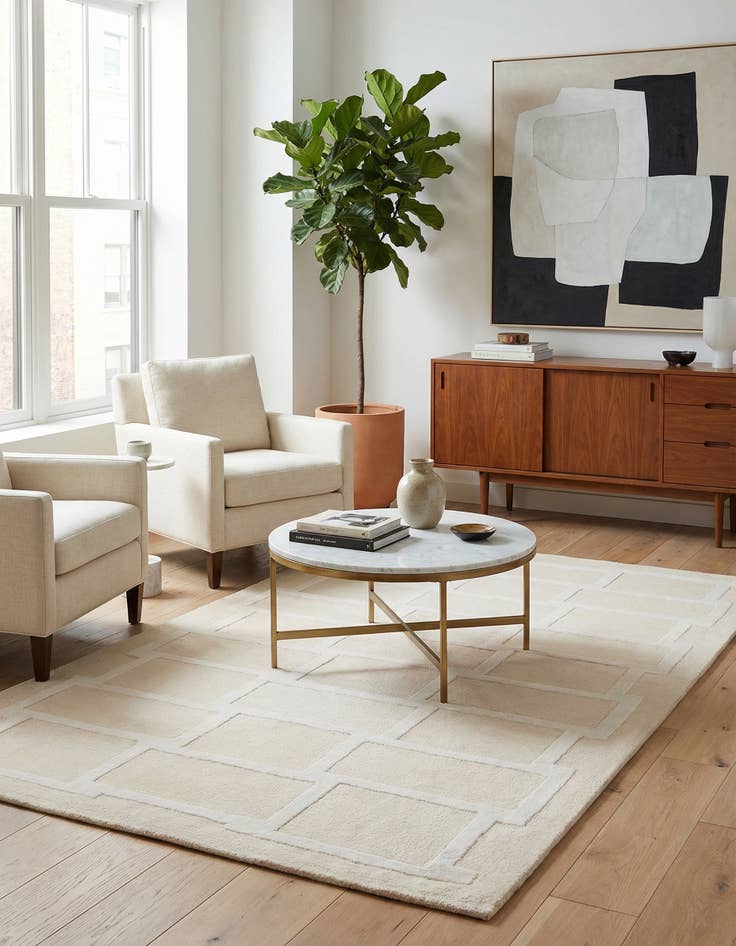 Detail image of 3' x 4' 11  Hand Knotted Darya Wool Rug