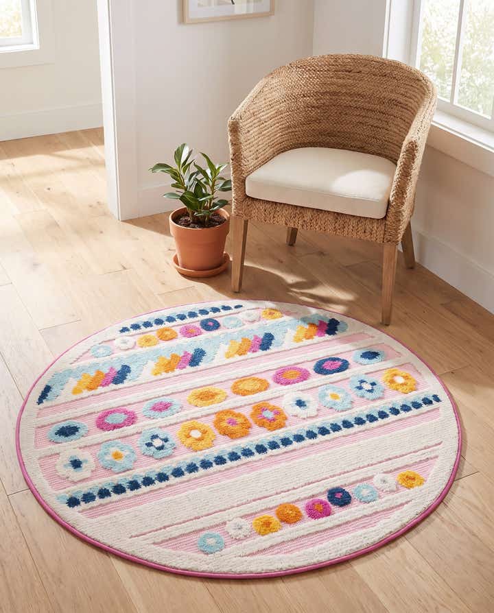 100cm x 100cm Facile à nettoyer Aruba Tapis Intérieur / Extérieur Rond