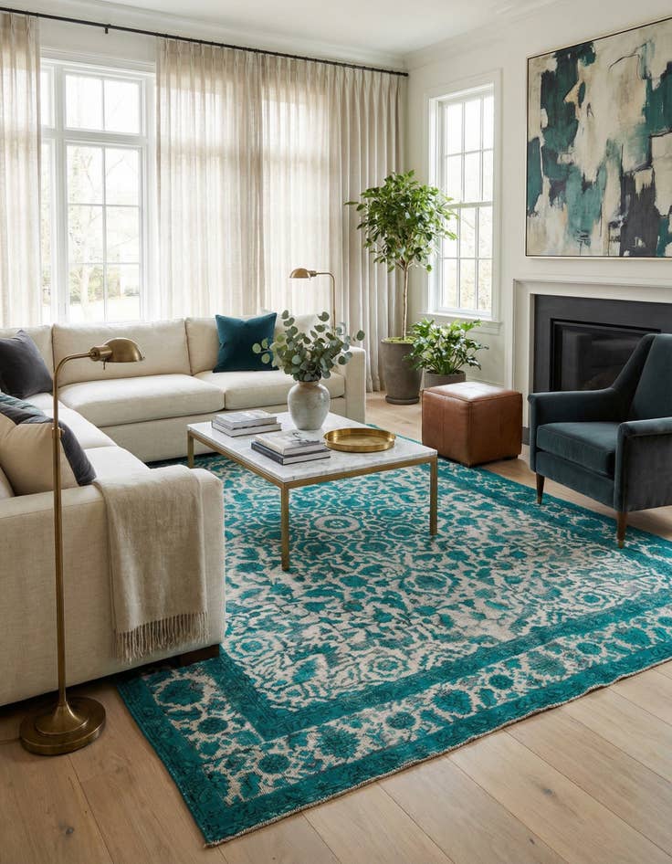 Detail image of 9' 5 x 13'  Hand Knotted Ultra Vintage Persian Wool Rug