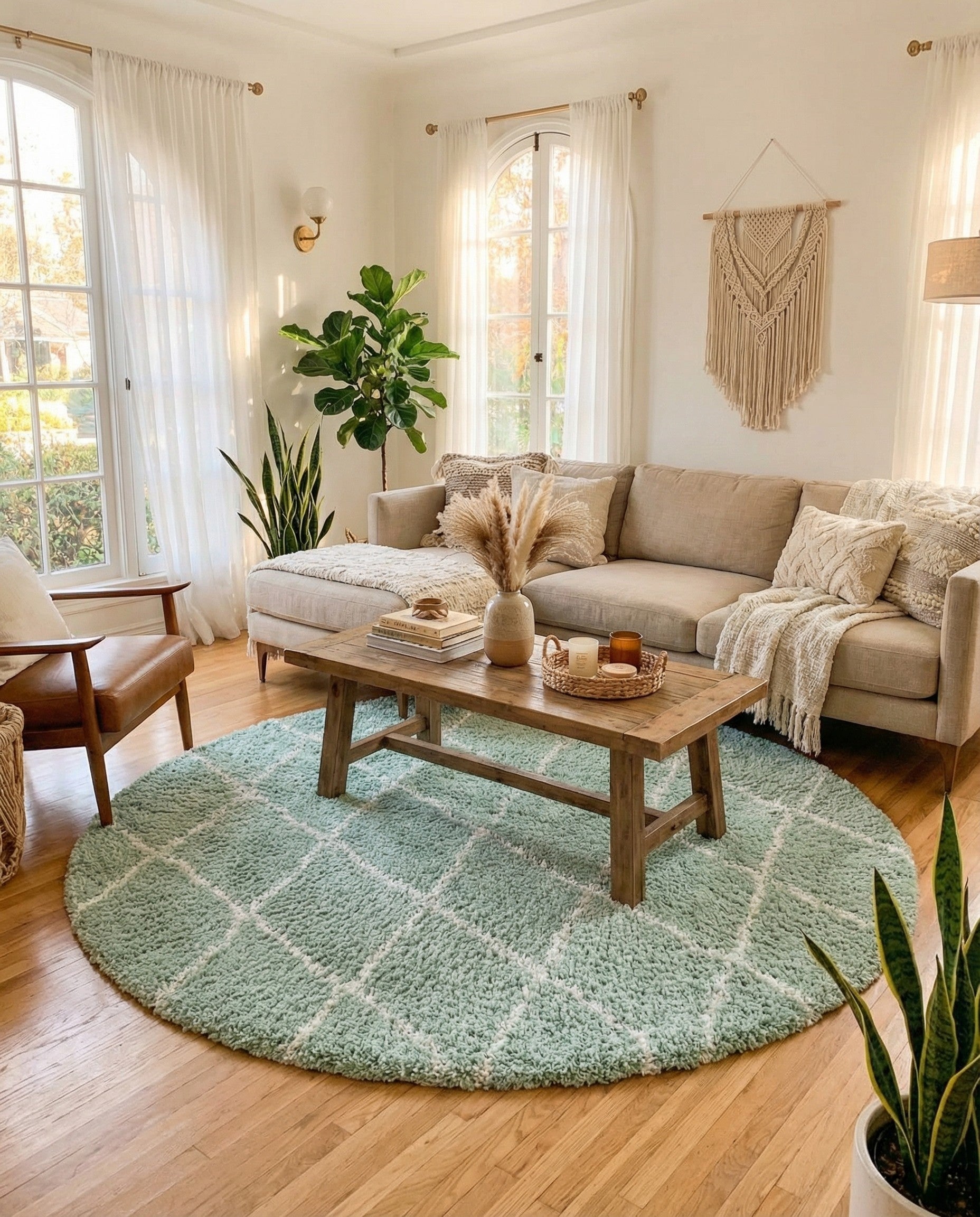  7' 10 x 7' 10 Moroccan Shag Round Rug