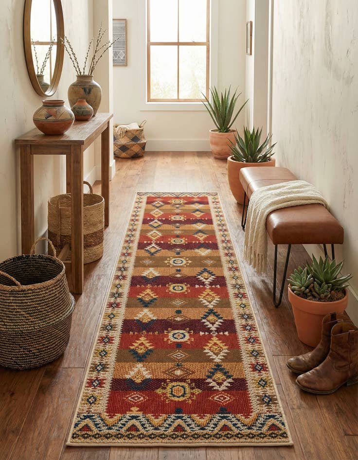 Detail image of  2' 7 x 10'  Washable Baja Indoor / Outdoor Runner Rug