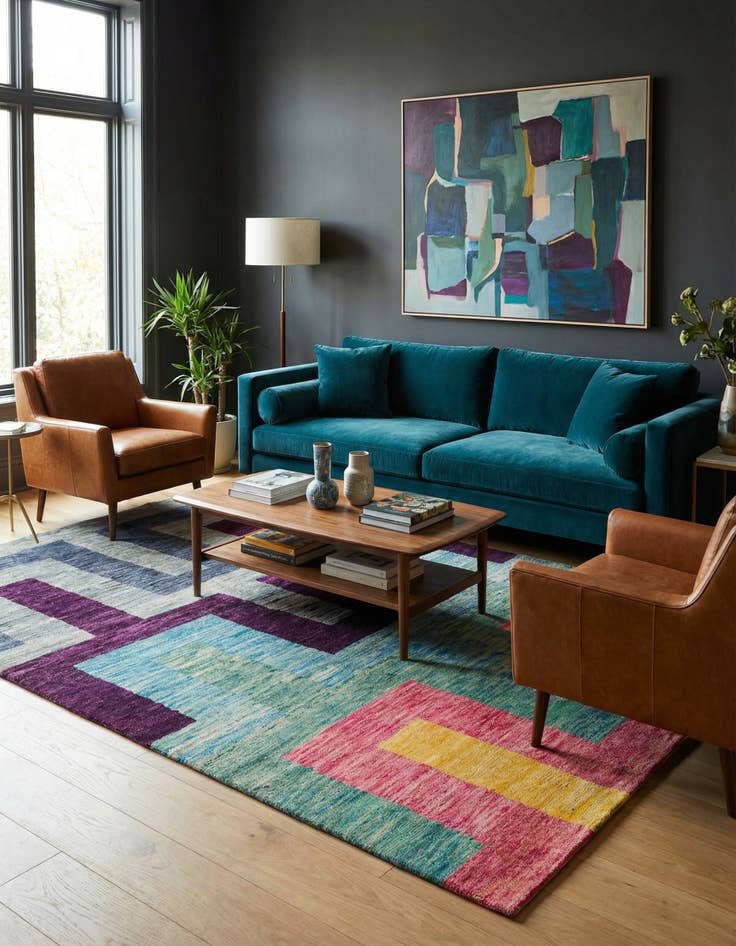 Detail image of 6' 6 x 9' 9  Hand Knotted Darya Wool Rug