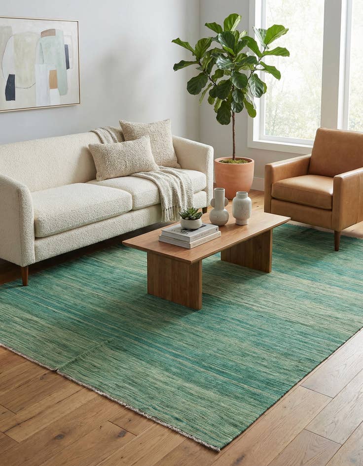 Detail image of 6' 6 x 9' 10  Hand Woven Kilim Modern Wool Rug