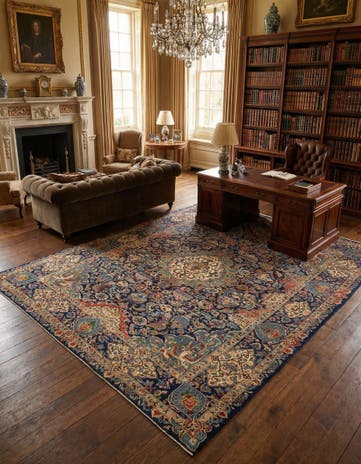 9' 5 x 12' 5 Hand Knotted Kashmar Persian Wool Rug