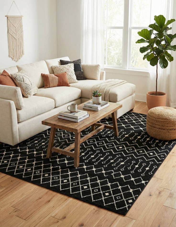 Detail image of  10' x 10' Moroccan Trellis Square Rug