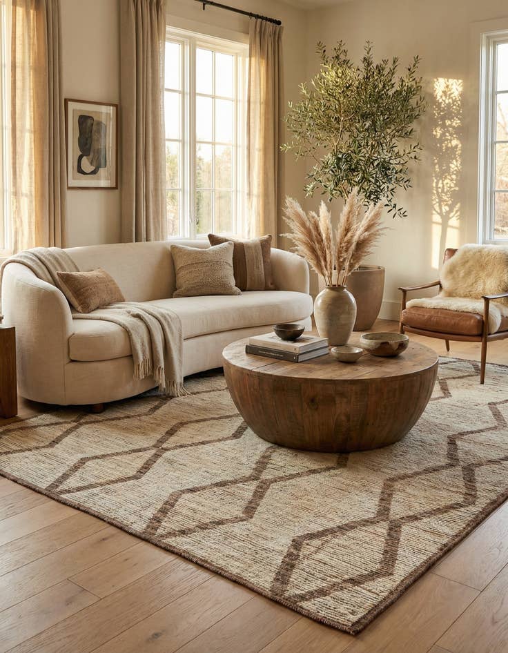 Detail image of 8' x 10' 1  Hand Knotted Moroccan Wool Rug