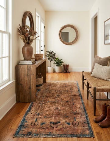 4' 2 x 8' 3 Hand Knotted Balouch Persian Wool Runner Rug