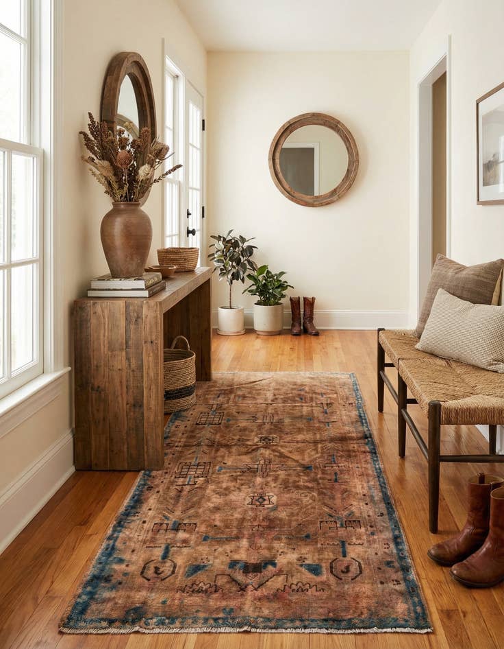 Detail image of  4' 2 x 8' 3  Hand Knotted Balouch Persian Wool Runner Rug