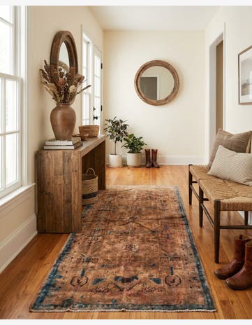 4' 2 x 8' 3 Hand Knotted Balouch Persian Wool Runner Rug