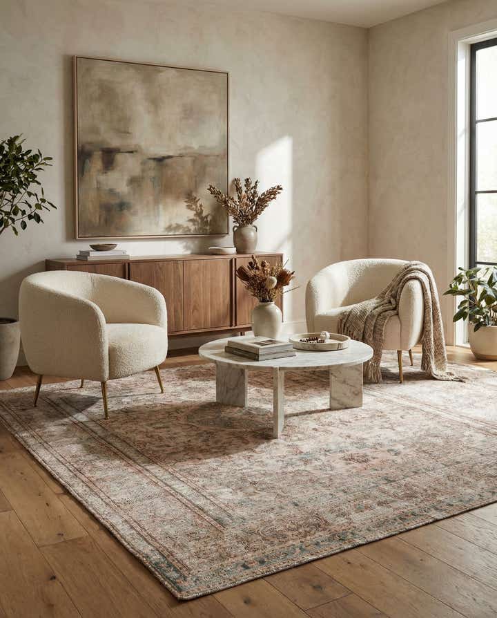 6' 3 x 8' 9 Hand Knotted Ultra Vintage Persian Wool Rug