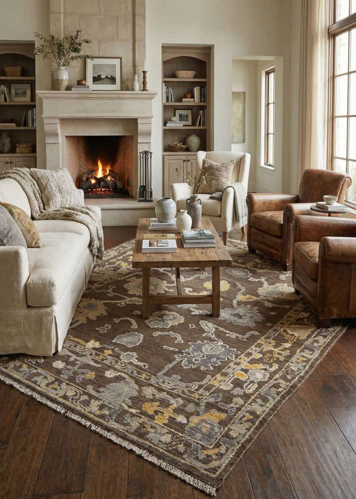 8' 2 x 10' 5 Hand Knotted Oushak Wool Rug