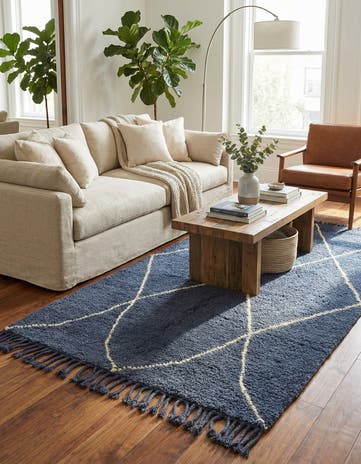 4' 8 x 8' 6 Hand Knotted Moroccan Wool Rug