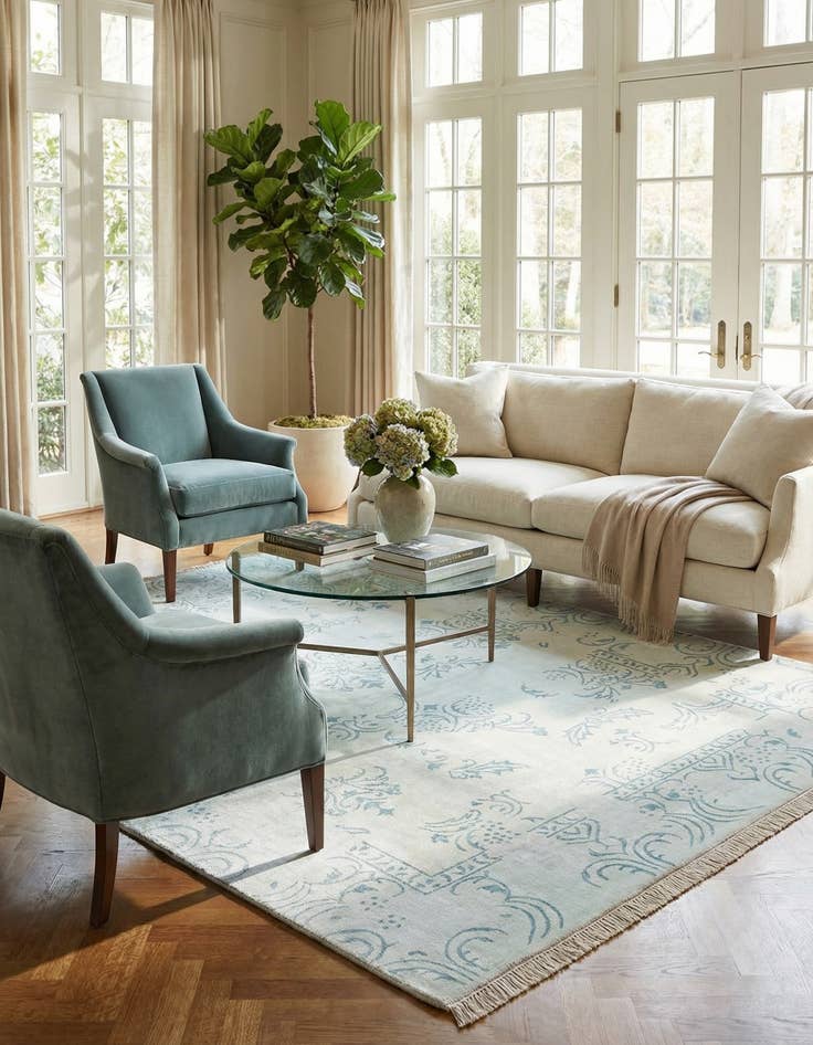 Detail image of 5' 5 x 8'  Hand Knotted Darya Wool Rug