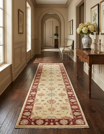2' 8 x 9' 8 Hand Knotted Peshawar Ziegler Runner Rug