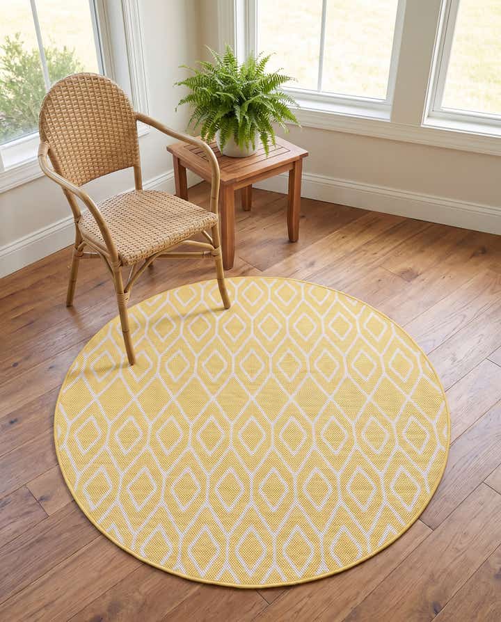 4' x 4' Easy-Clean Jill Zarin Turks and Caicos Indoor / Outdoor Round Rug