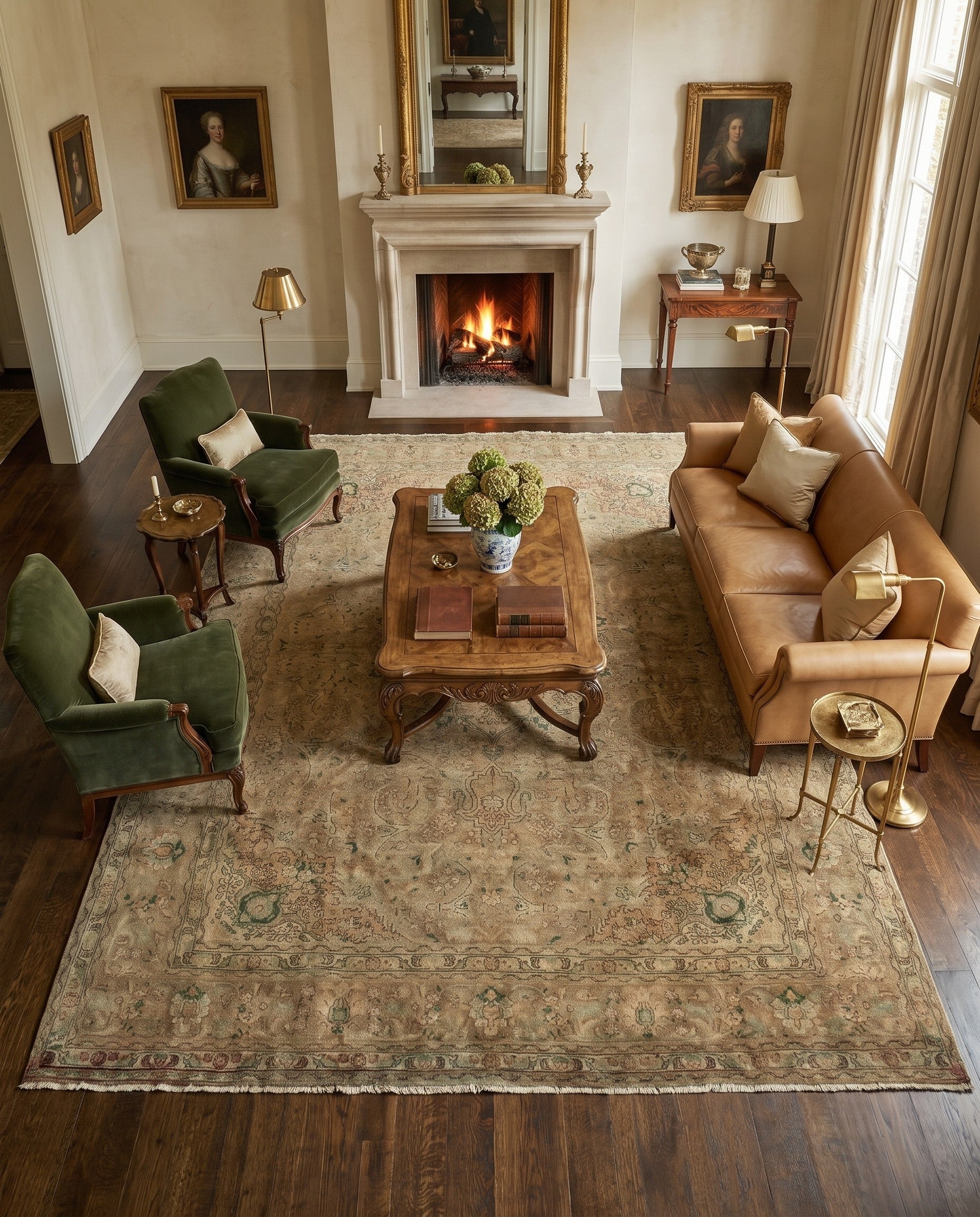 8' 6 x 11' 7 Hand Knotted Sarough Persian Wool Rug