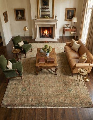 8' 6 x 11' 7 Hand Knotted Sarough Persian Wool Rug