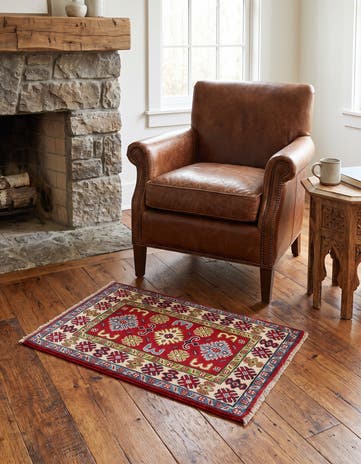 1' 11 x 3' Hand Knotted Kazak Rug