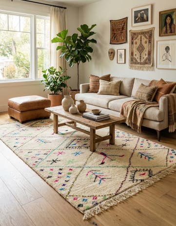 5' x 8' Hand Knotted Moroccan Wool Rug