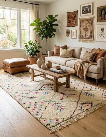 5' x 8' Hand Knotted Moroccan Wool Rug