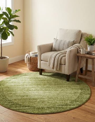 Light Green Angelica Round Rug