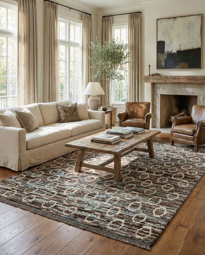 6' 8 x 10' 5 Hand Knotted Moroccan Wool Rug