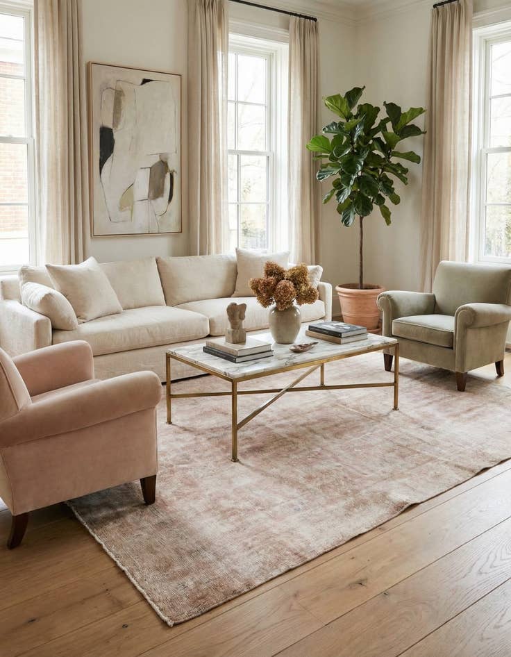 Detail image of 9' 6 x 11'  Hand Knotted Ultra Vintage Persian Wool Rug