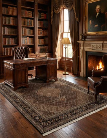 6' 7 x 9' 10 Hand Knotted Tabriz Mahi Persian Wool Rug