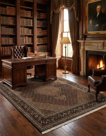 6' 7 x 9' 10 Hand Knotted Tabriz Mahi Persian Wool Rug