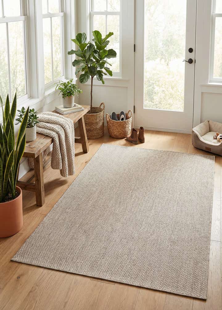 4' x 6' Easy-Clean Solid Indoor / Outdoor Rug