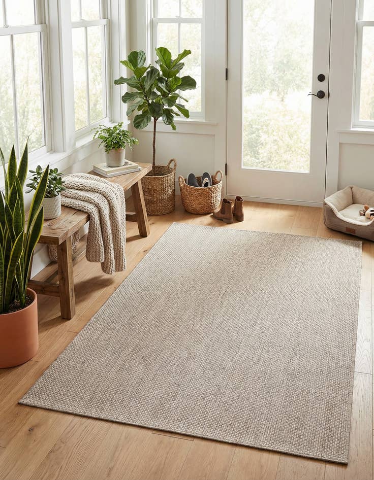 Detail image of 4' x 6'  Washable Solid Indoor / Outdoor Rug
