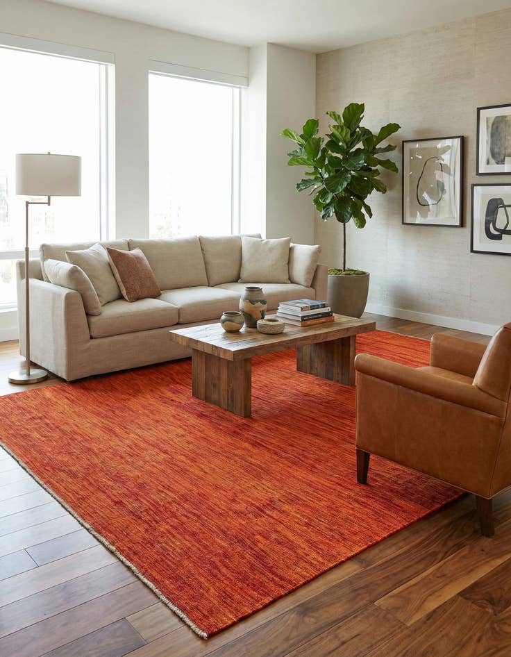 Detail image of 6' 9 x 9' 10  Hand Woven Kilim Modern Wool Rug