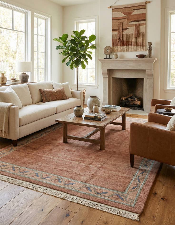 Detail image of 6' 11 x 9' 6  Hand Knotted Tibet Wool Rug