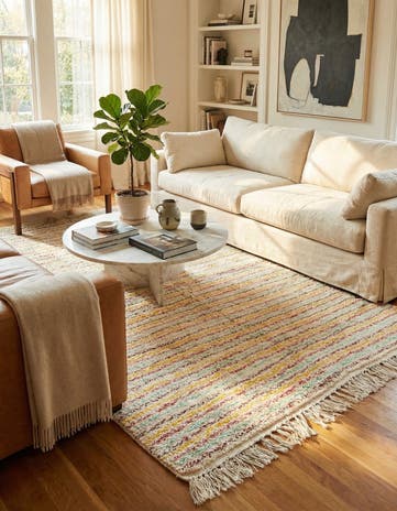5' 4 x 9' 2 Hand Knotted Moroccan Wool Rug