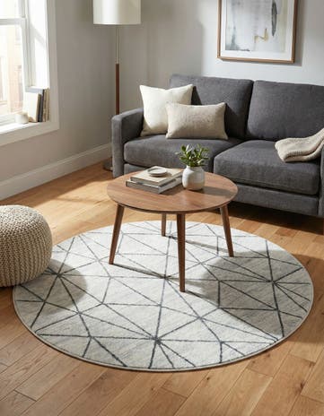 5' x 5' Lattice Trellis Round Rug