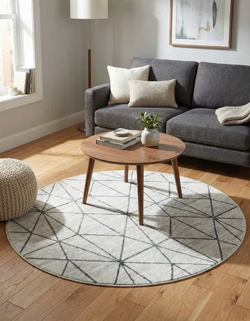 5' x 5' Lattice Trellis Round Rug