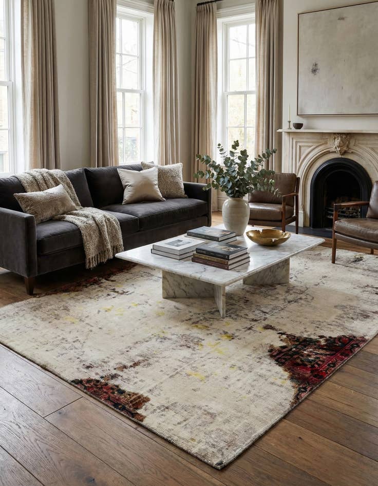 Detail image of 6' x 9' 3  Hand Knotted Ultra Vintage Persian Wool Rug