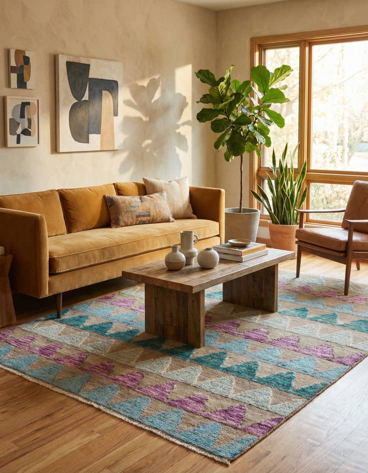 Detail image of 5' x 7'  Hand Knotted Darya Wool Rug