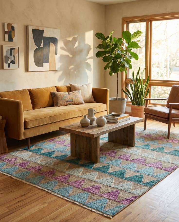 Detail image of 5' x 7' Hand Knotted Darya Wool Rug