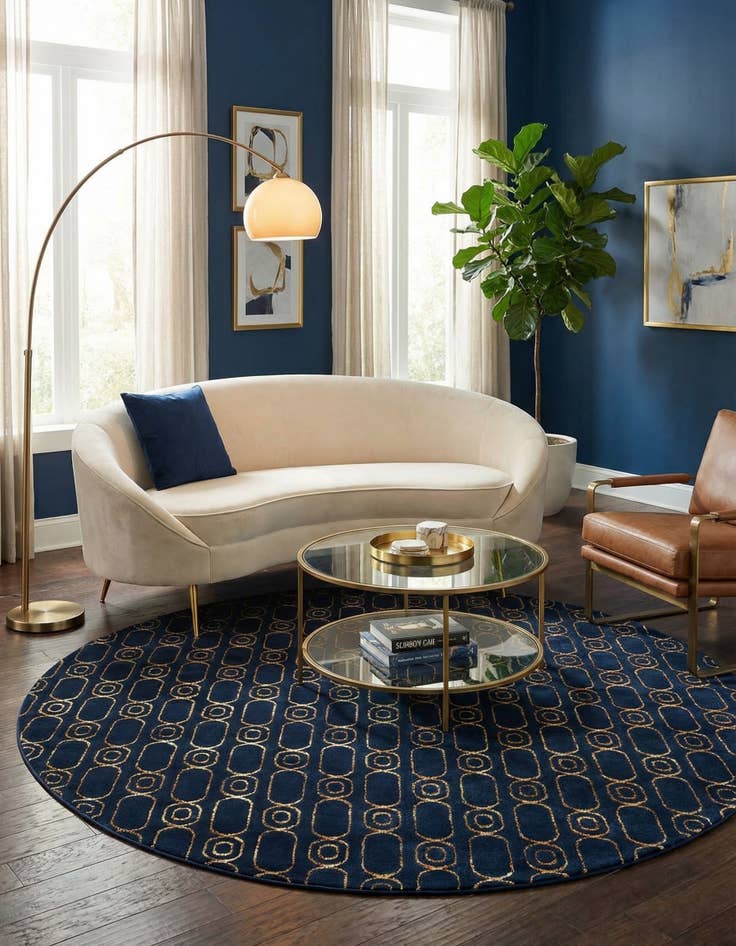 Detail image of 7' 10 x 7' 10 Vogue Geo Round Rug