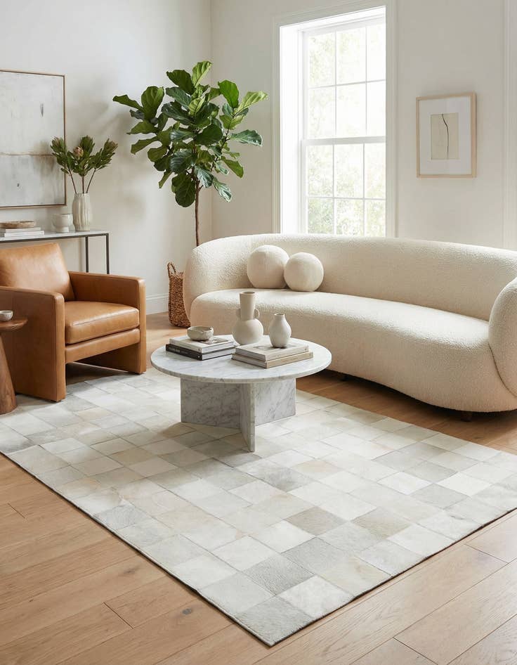 Detail image of  5' x 8' Cowhide Leather Rug