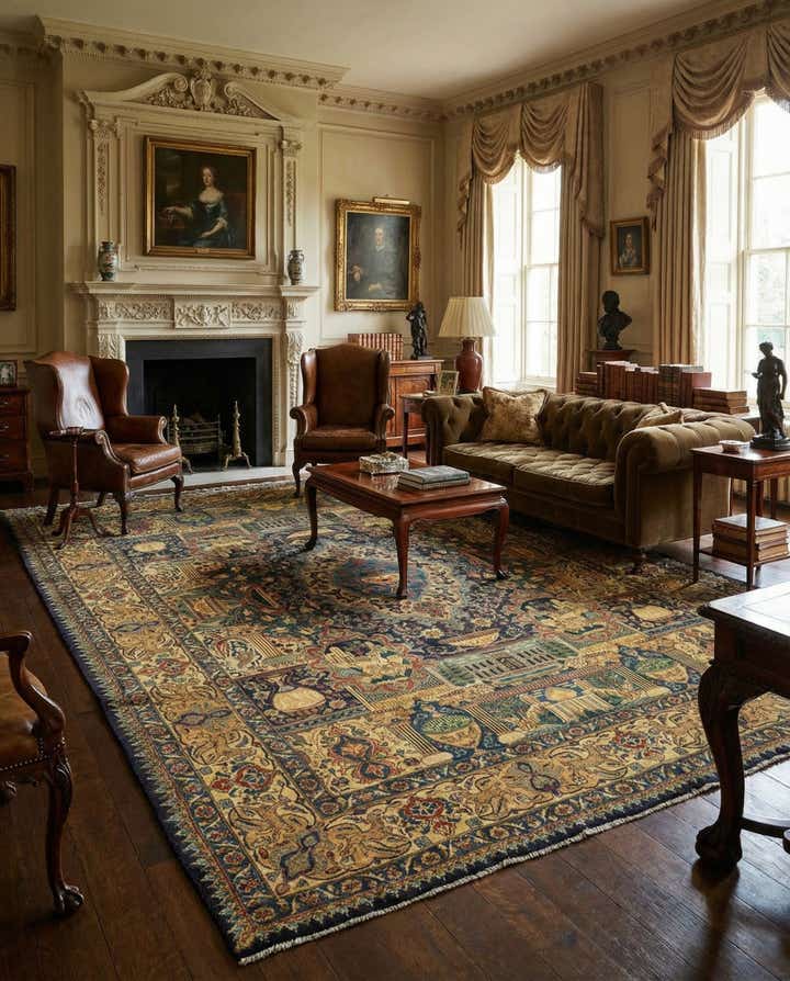 9' 10 x 12' 10 Hand Knotted Kashan Persian Wool Rug