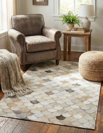 2' x 3' 1 Cowhide Leather Rug