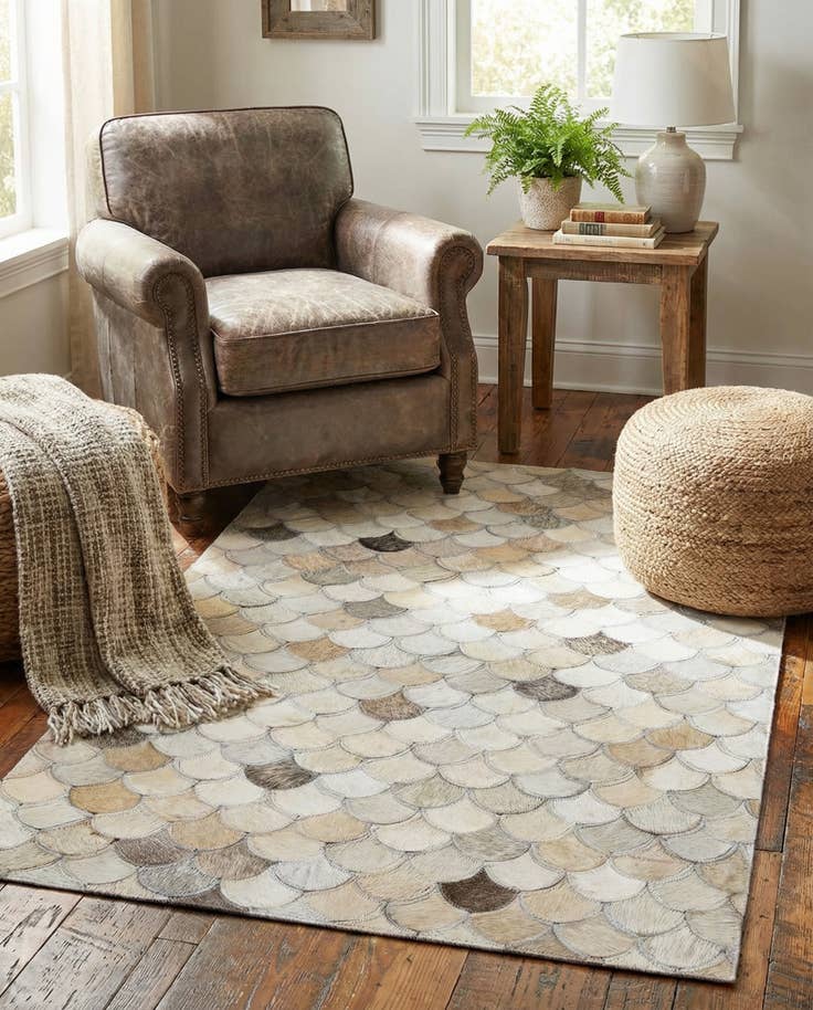 Detail image of 2' x 3' 1 Cowhide Leather Rug