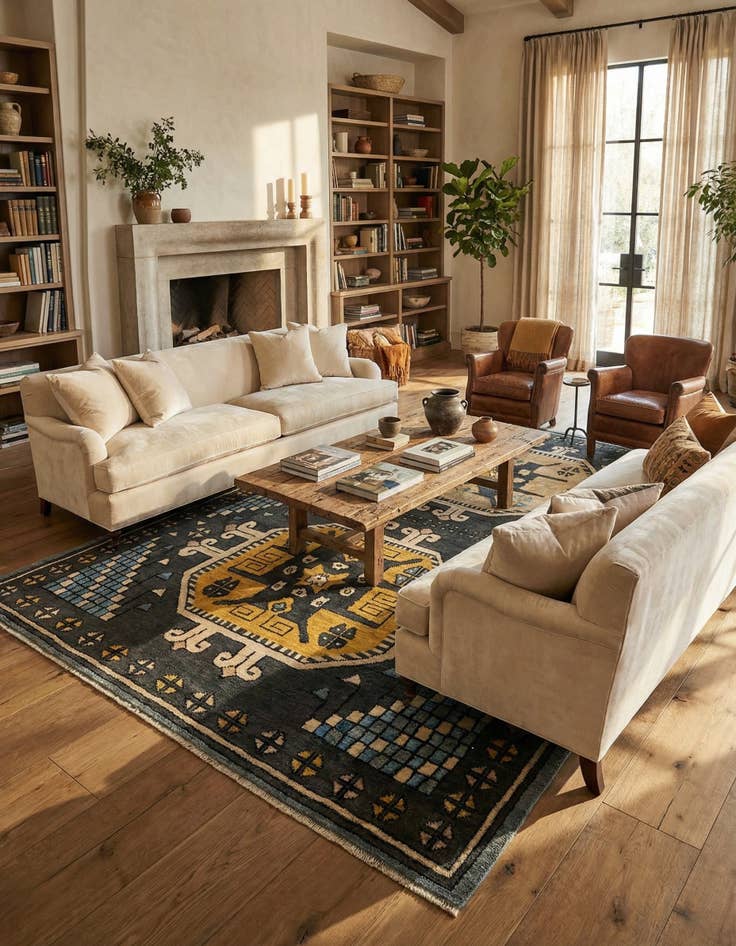 Detail image of  6' 7 x 9' 10  Hand Knotted Darya Rug