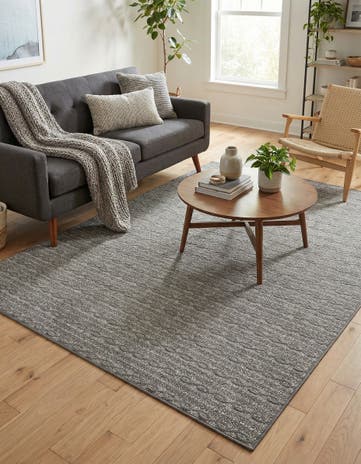 Gray Easy-Clean Modern Indoor / Outdoor Rug