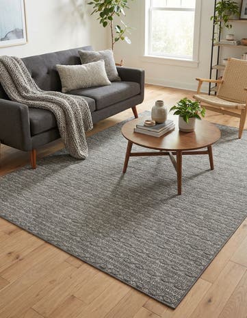 Gray Easy-Clean Modern Indoor / Outdoor Rug