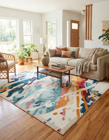Easy-Clean Casablanca Indoor / Outdoor Square Rug