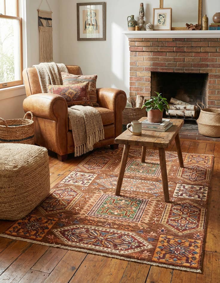 Detail image of 3' 4 x 5' 2  Hand Knotted Kazak Rug